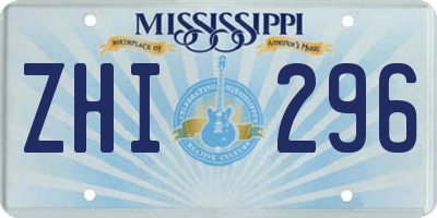 MS license plate ZHI296