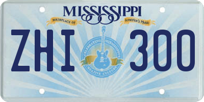 MS license plate ZHI300