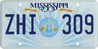 MS license plate ZHI309