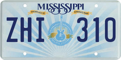 MS license plate ZHI310