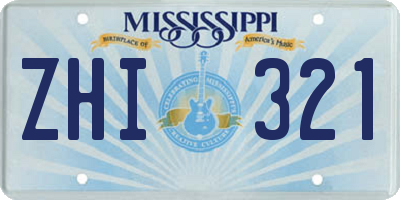 MS license plate ZHI321