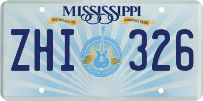 MS license plate ZHI326