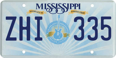 MS license plate ZHI335