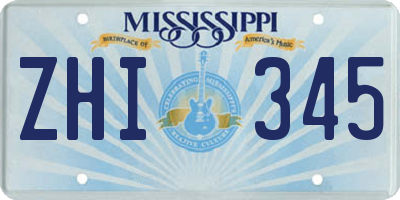MS license plate ZHI345