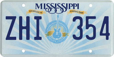 MS license plate ZHI354