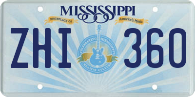 MS license plate ZHI360