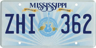 MS license plate ZHI362