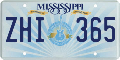 MS license plate ZHI365