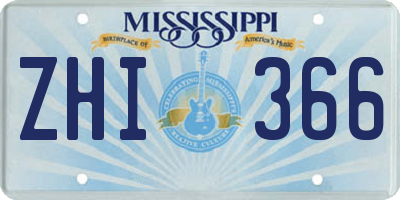 MS license plate ZHI366