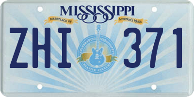 MS license plate ZHI371