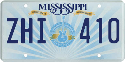 MS license plate ZHI410