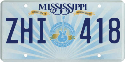 MS license plate ZHI418