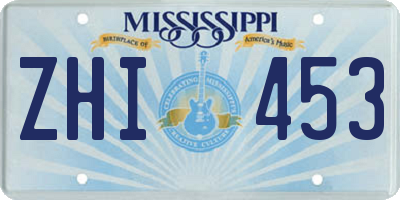 MS license plate ZHI453