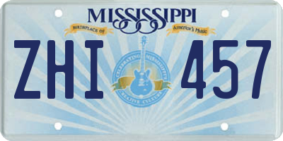 MS license plate ZHI457