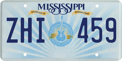 MS license plate ZHI459
