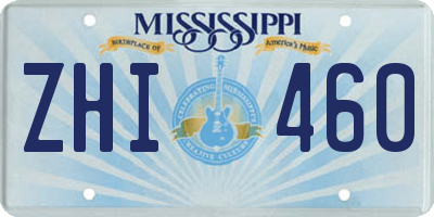 MS license plate ZHI460