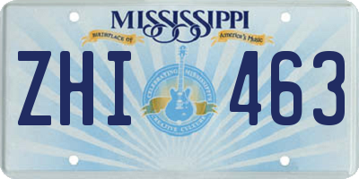 MS license plate ZHI463