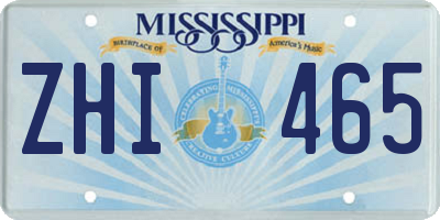 MS license plate ZHI465