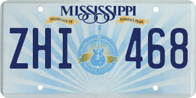 MS license plate ZHI468