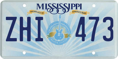 MS license plate ZHI473