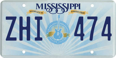 MS license plate ZHI474