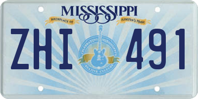 MS license plate ZHI491