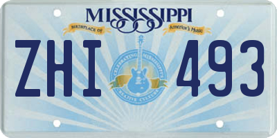 MS license plate ZHI493