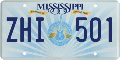 MS license plate ZHI501