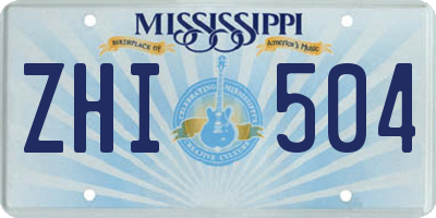 MS license plate ZHI504