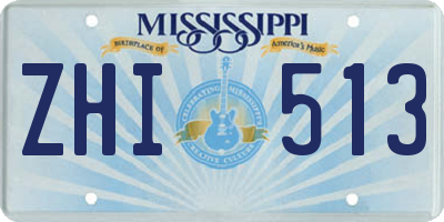 MS license plate ZHI513