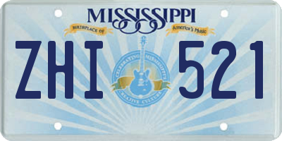 MS license plate ZHI521