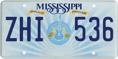 MS license plate ZHI536