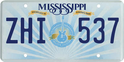 MS license plate ZHI537