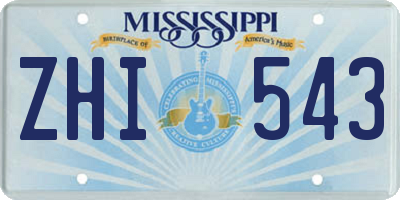 MS license plate ZHI543