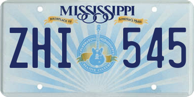 MS license plate ZHI545