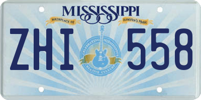 MS license plate ZHI558