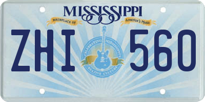 MS license plate ZHI560