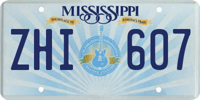 MS license plate ZHI607
