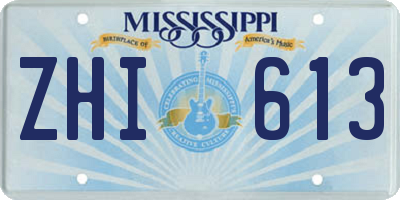 MS license plate ZHI613