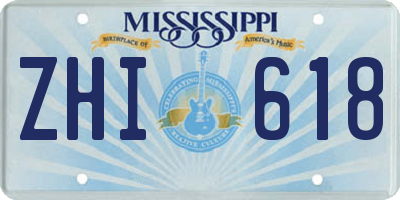 MS license plate ZHI618