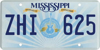 MS license plate ZHI625