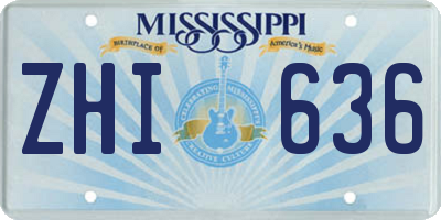 MS license plate ZHI636
