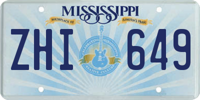 MS license plate ZHI649