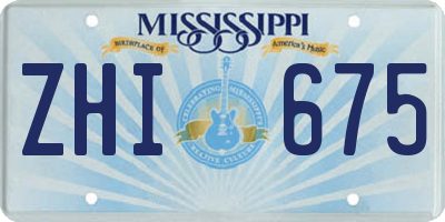 MS license plate ZHI675