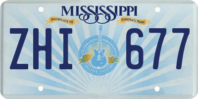 MS license plate ZHI677