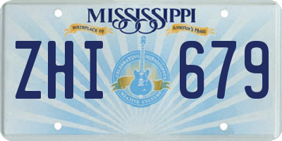 MS license plate ZHI679