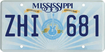 MS license plate ZHI681