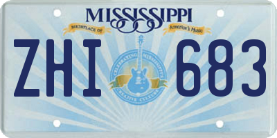 MS license plate ZHI683