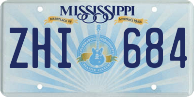 MS license plate ZHI684