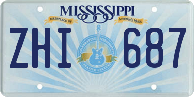 MS license plate ZHI687
